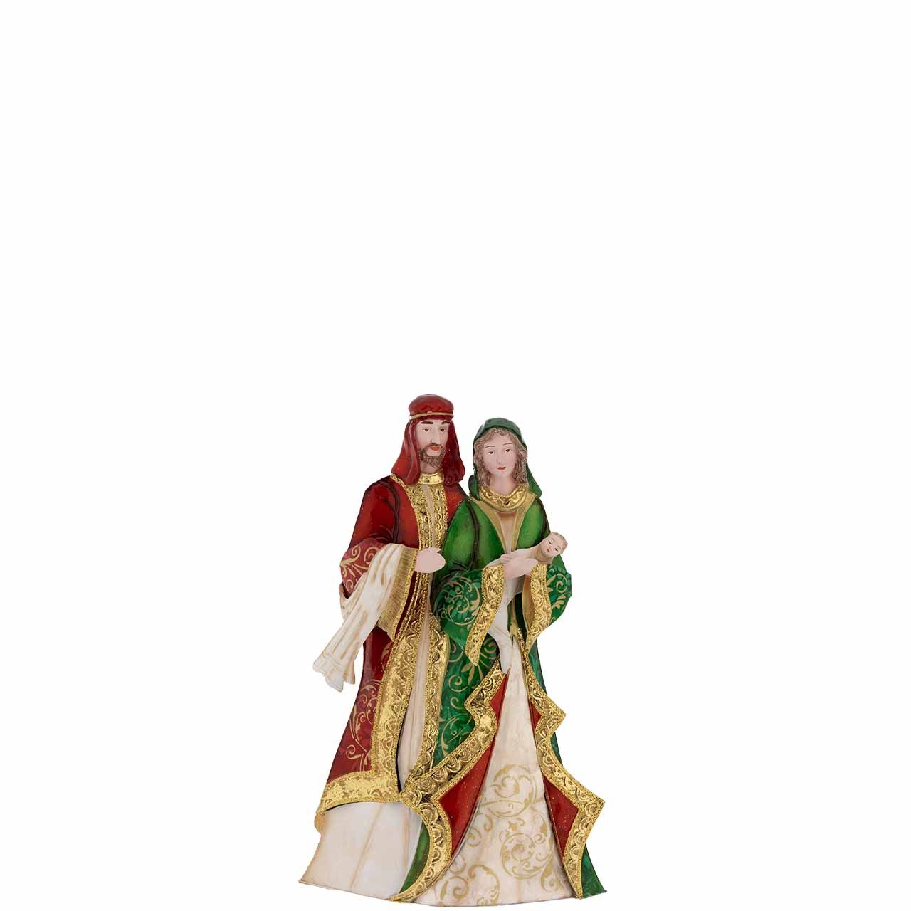 PRESEPE IN METALLO SMALTATO E MADREPERLA H. 35